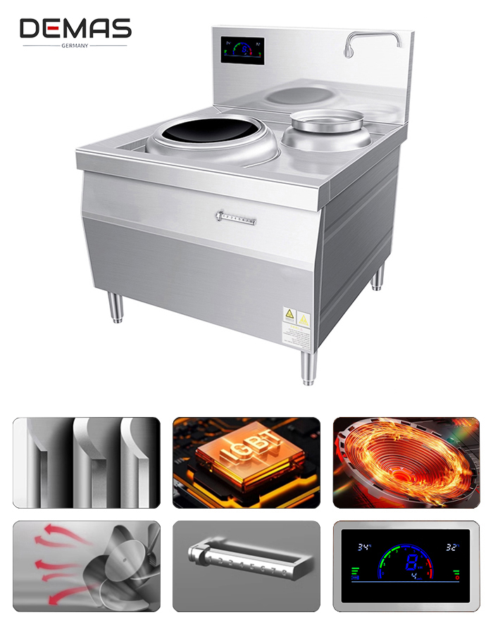 Thông tin chi tiết bếp từ công nghiệp đơn mặt lõm