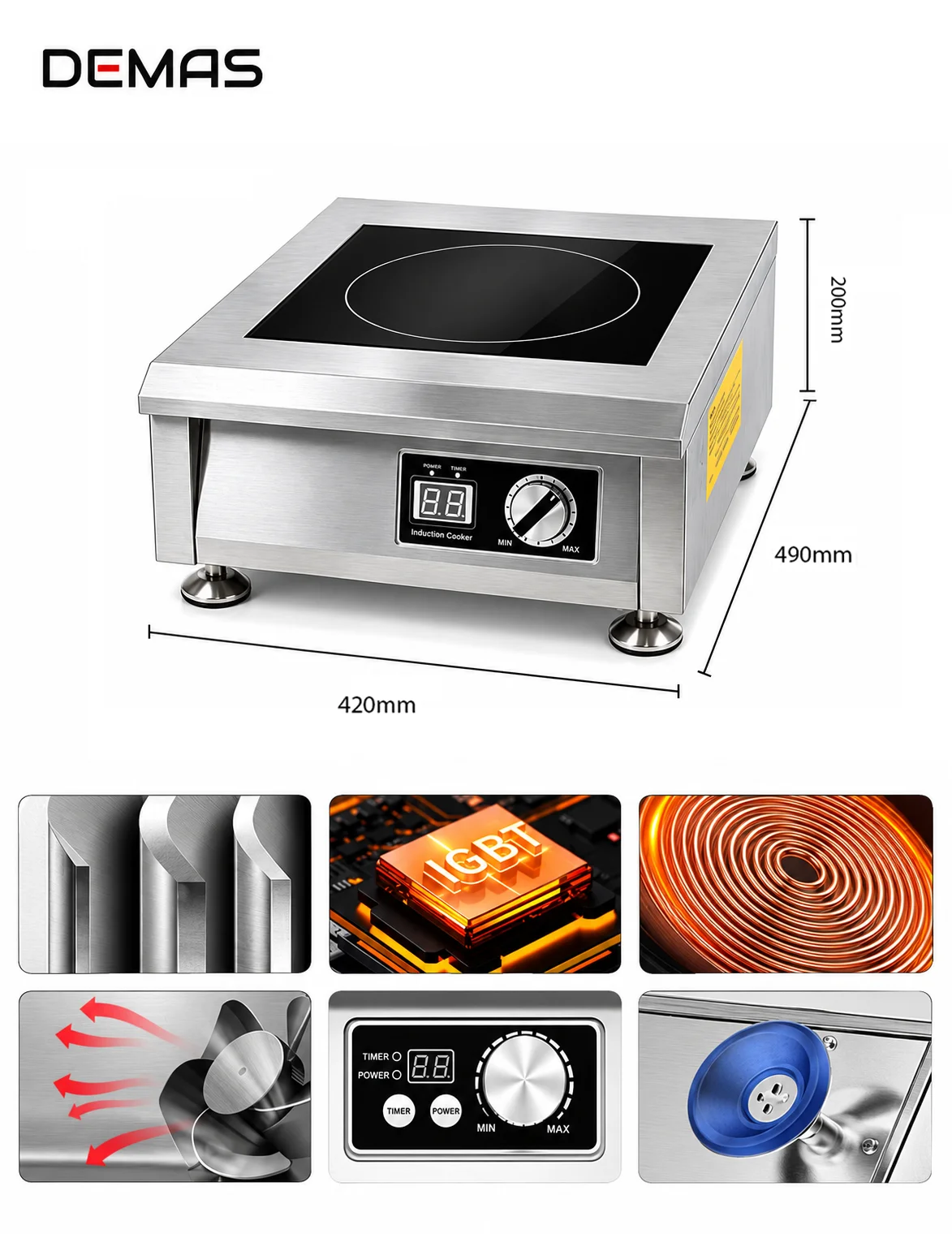 Bếp từ đơn 5000W mặt phẳng
