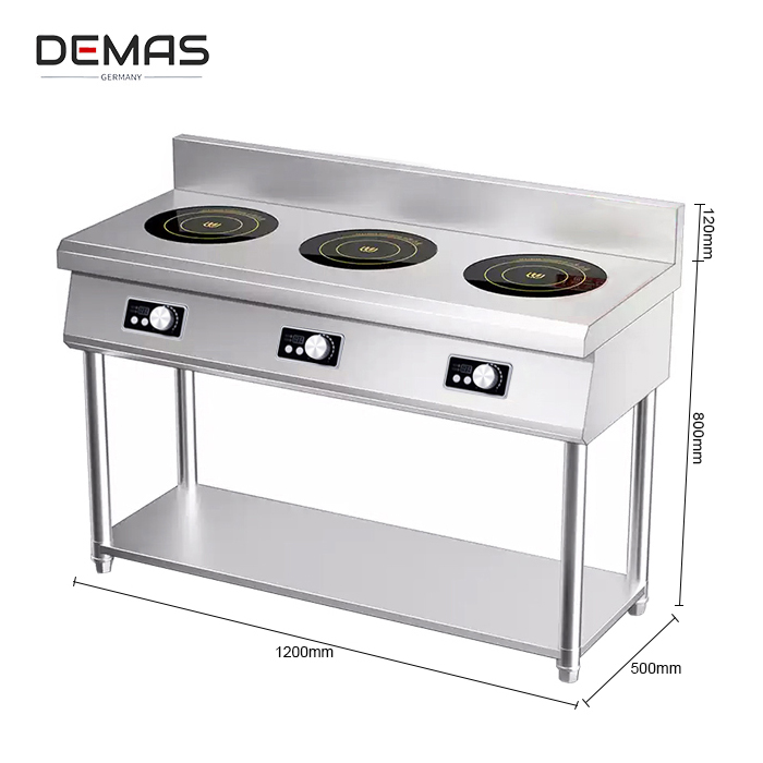Kích thước bếp từ công nghiệp 3 họng 3500w