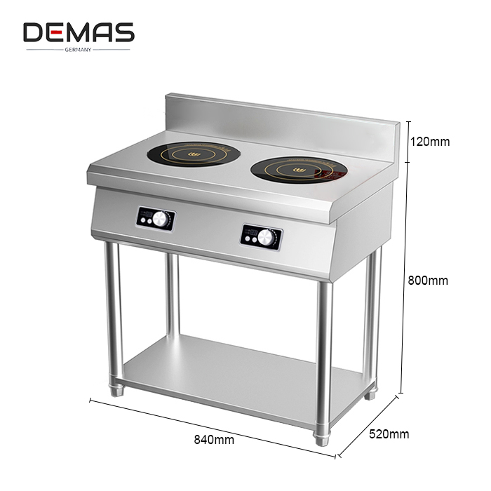 Kích thước bếp từ đôi 3500W có kệ để đồ