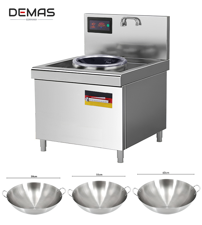 Bếp từ đơn mặt lõm 15kw sử dụng chảo lõm đường kính bao nhiêu