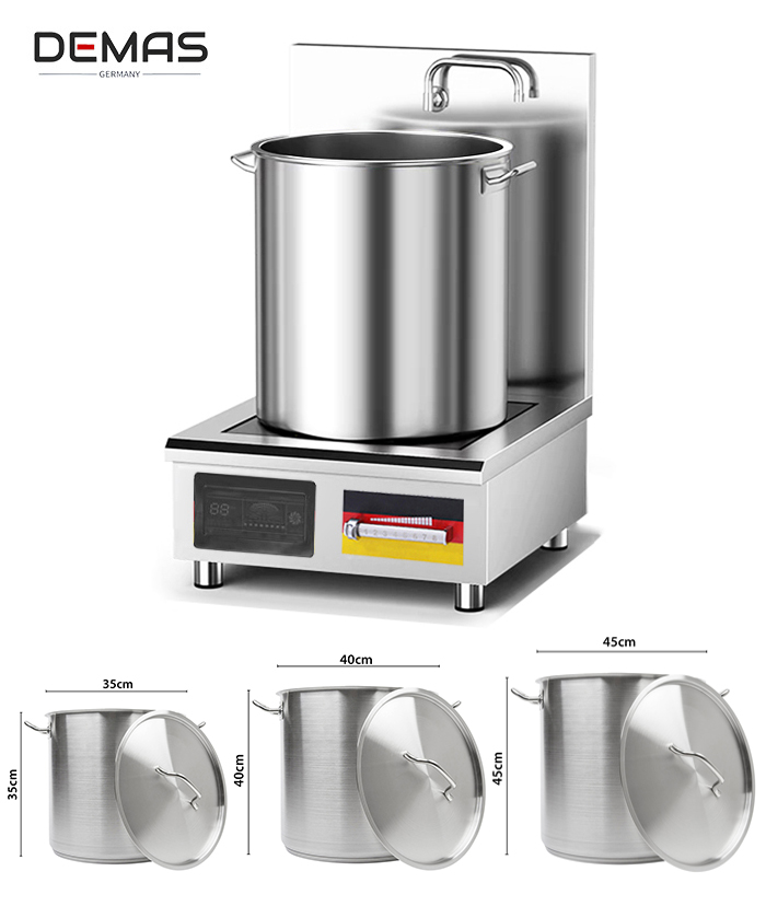 Bếp từ đơn 8kw mặt phẳng dùng được nồi bao nhiêu lít