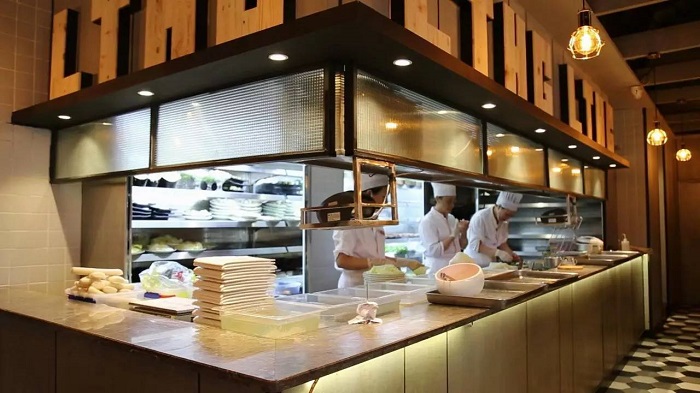 Mô hình bếp mở cho nhà hàng