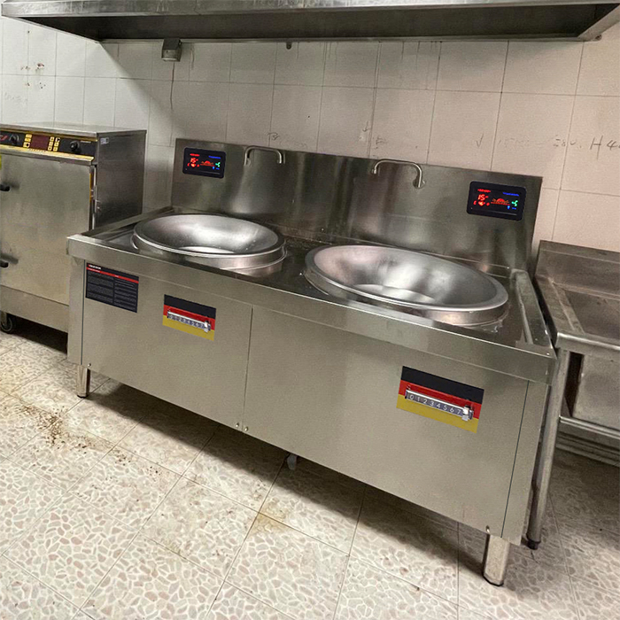 bếp từ công nghiệp đôi chảo liền 700mm