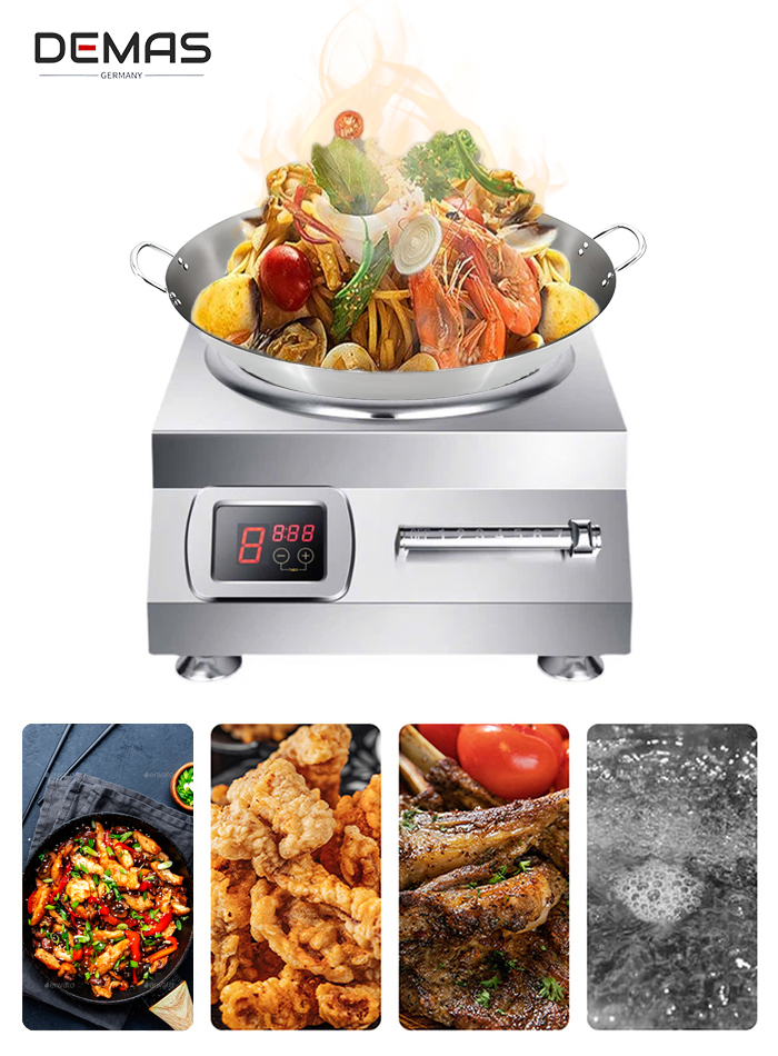 Chức năng của bếp từ công nghiệp 5kw mặt lõm