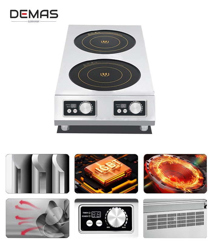 Thông số kỹ thuật bếp từ đôi 5000W đặt dọc