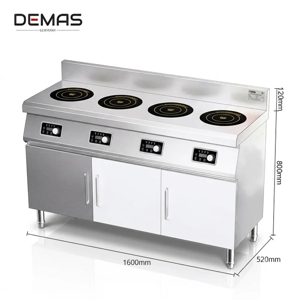 Thông số kỹ thuật bếp từ công nghiệp 4 họng 3500W & 5000W